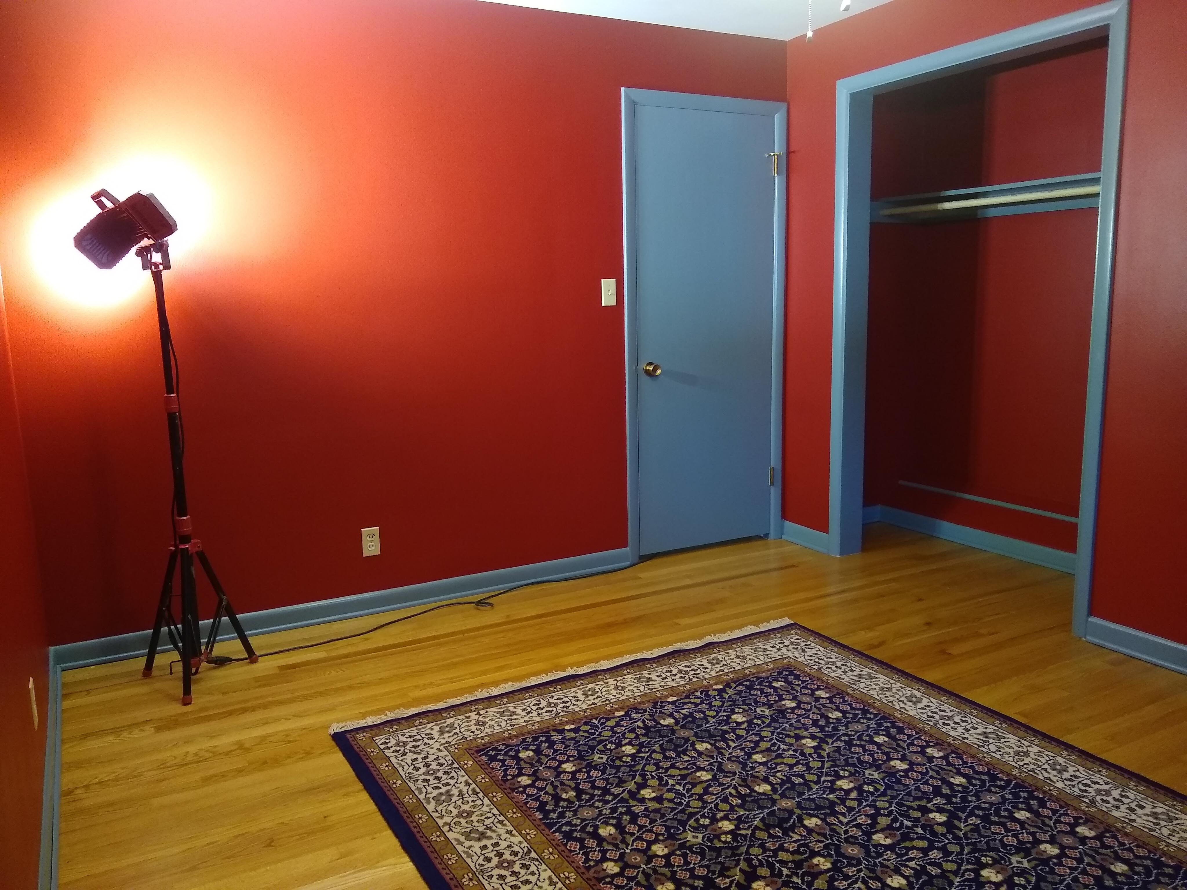 red and blue bedroom